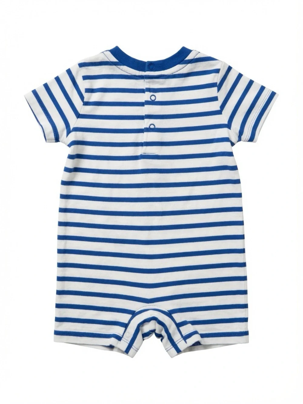 Ralph Lauren Blue and White Striped Bear One-Piece Bodysuit